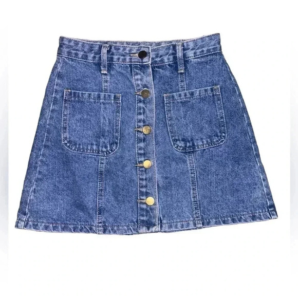 Vintage Denim Mini Skirt S - Picture 1 of 4